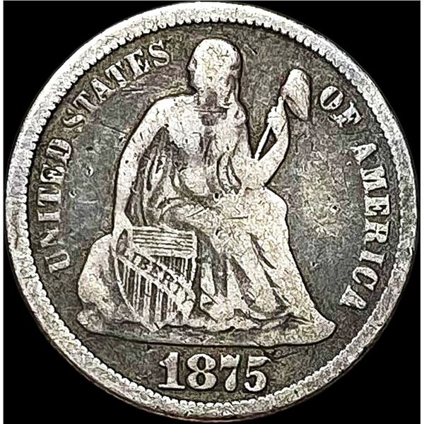 1875-CC Seated Liberty Dime NICELY CIRCULATED