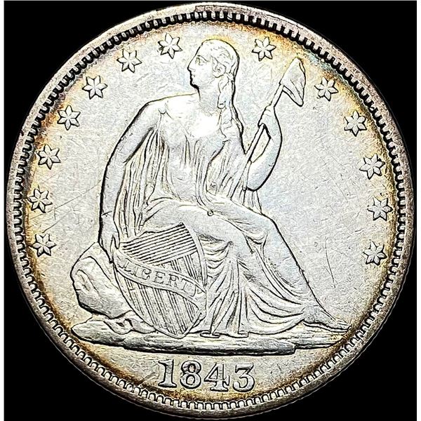 1843 Seated Liberty Half Dollar NEARLY UNCIRCULATED