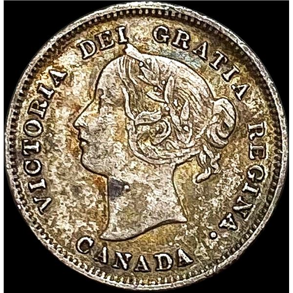 1901 Canada Silver 5 Cents NEARLY UNCIRCULATED