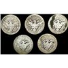 Image 2 : [5]1900-1915 Silver Barber Half Dollars NICELY CIRCULATED