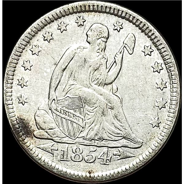 1854 Arrows Seated Liberty Quarter CLOSELY UNCIRCULATED