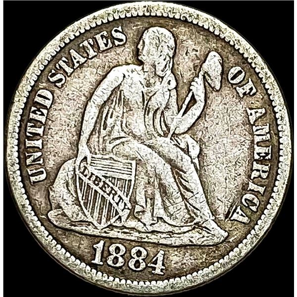 1884 Seated Liberty Dime LIGHTLY CIRCULATED