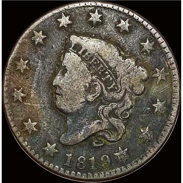 1819 Coronet Head Large Cent NICELY CIRCULATED