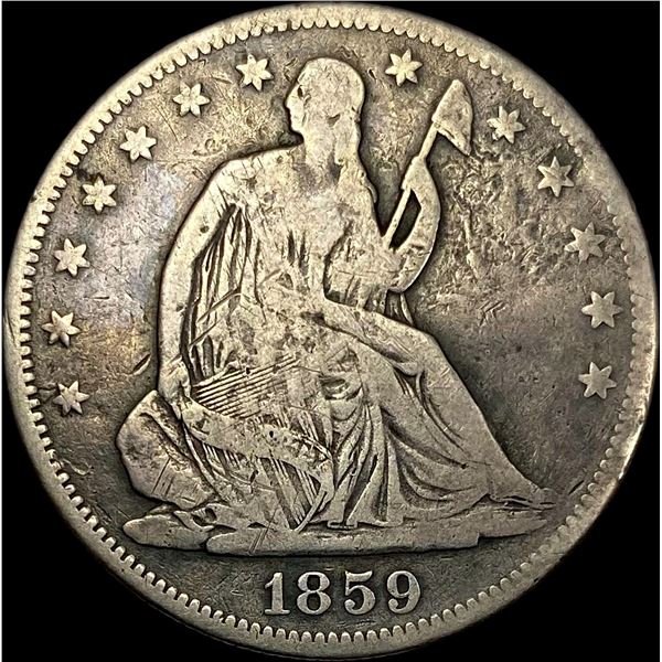 1859 Seated Liberty Half Dollar NICELY CIRCULATED