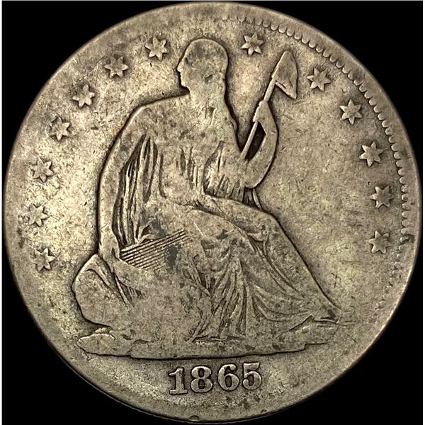 1865 Seated Liberty Half Dollar NICELY CIRCULATED