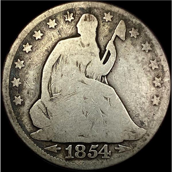 1854 Arrows Seated Liberty Half Dollar NICELY CIRCULATED
