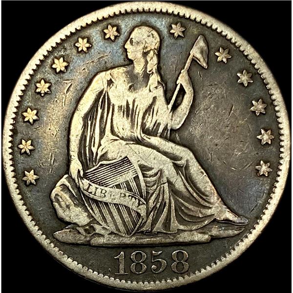 1858-O Seated Liberty Half Dollar LIGHTLY CIRCULATED