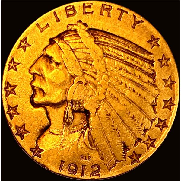 1912-S Indian Head Half Eagle $5 Gold NEARLY UNCIRCULATED