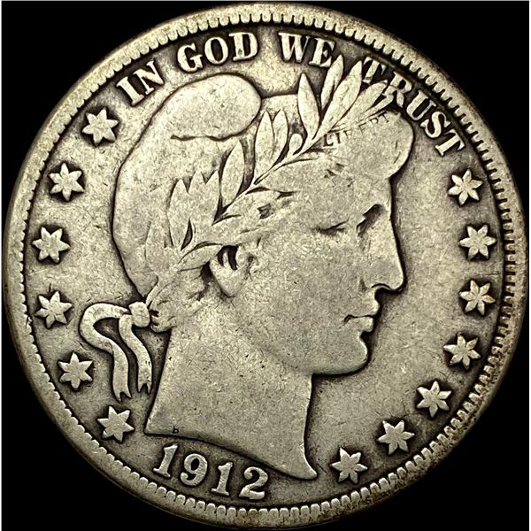 1912-D Silver Barber Half Dollar LIGHTLY CIRCULATED