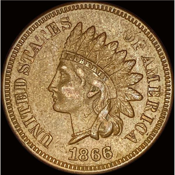 1866 Indian Head Cent ABOUT UNCIRCULATED
