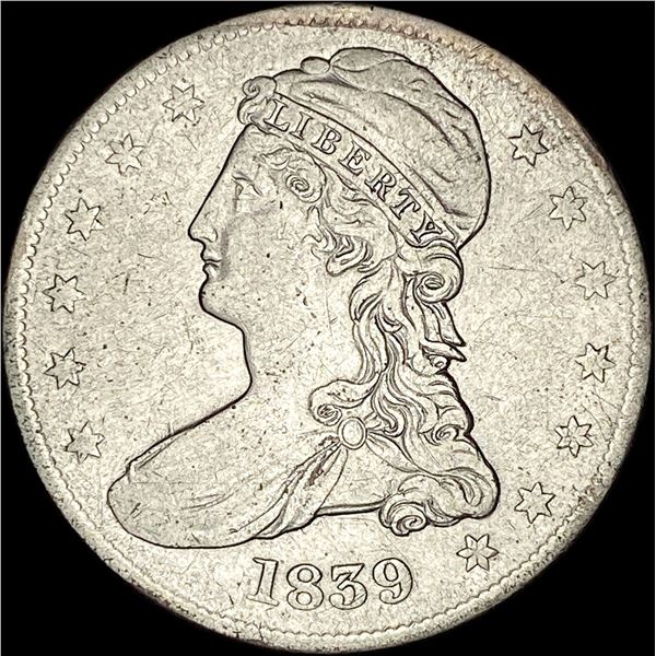 1839 Silver Capped Bust Half Dollar LIGHTLY CIRCULATED
