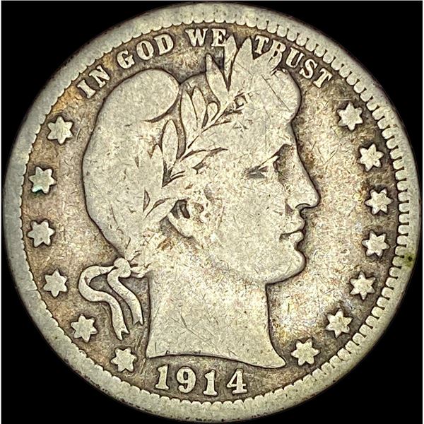 1914-S Barber Silver Quarter NICELY CIRCULATED