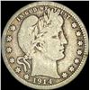 Image 1 : 1914-S Barber Silver Quarter NICELY CIRCULATED
