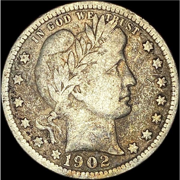 1902-S Silver Barber Quarter LIGHTLY CIRCULATED