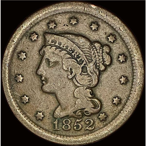 1852 Braided Hair Large Cent NICELY CIRCULATED