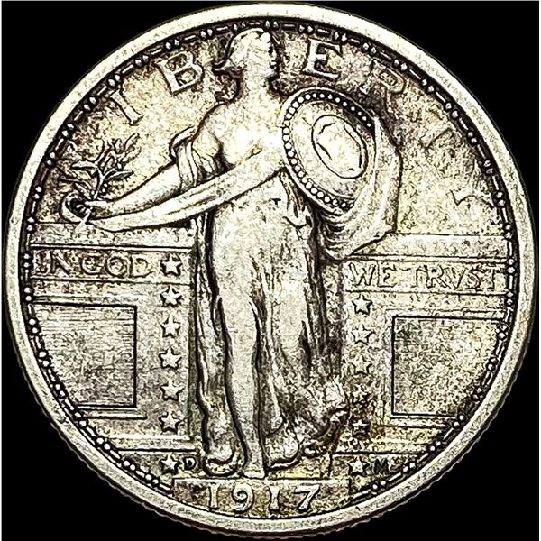 1917-D Type 1 Standing Liberty Quarter LIGHTLY CIRCULATED