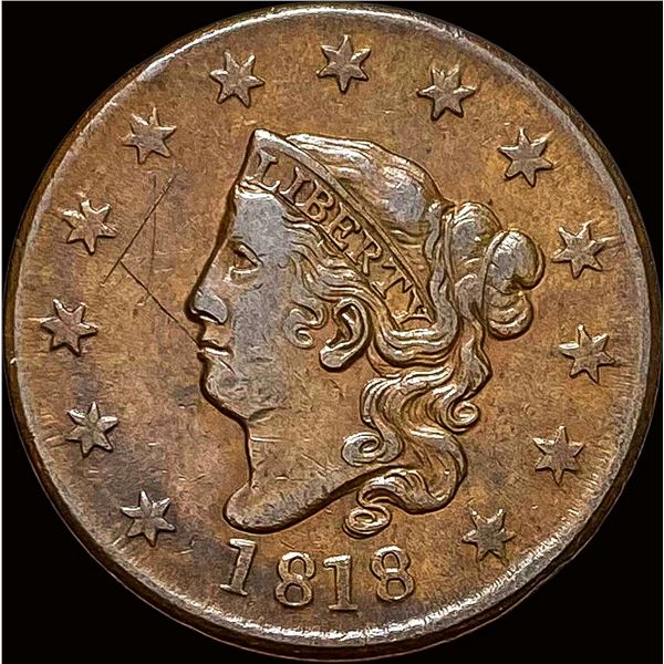 1818 Coronet Head Large Cent NEARLY UNCIRCULATED