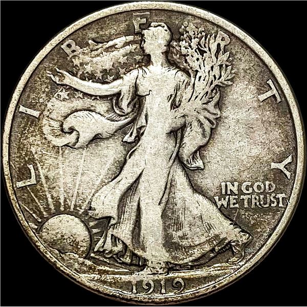 1919-D Walking Liberty Half Dollar LIGHTLY CIRCULATED