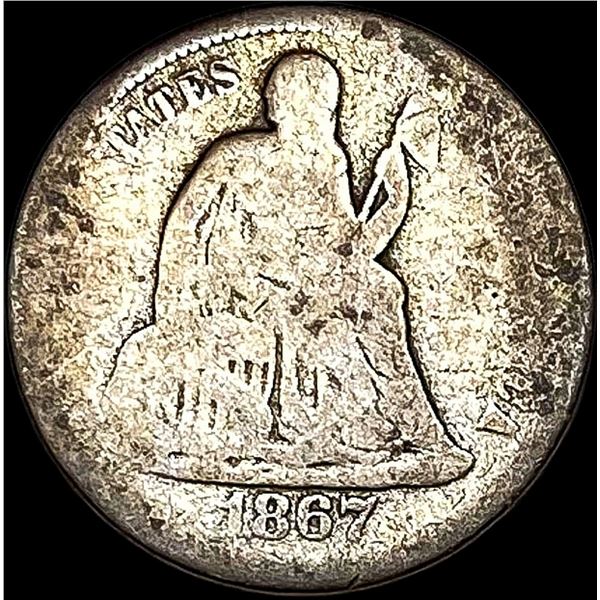 1867-S Seated Liberty Dime NICELY CIRCULATED