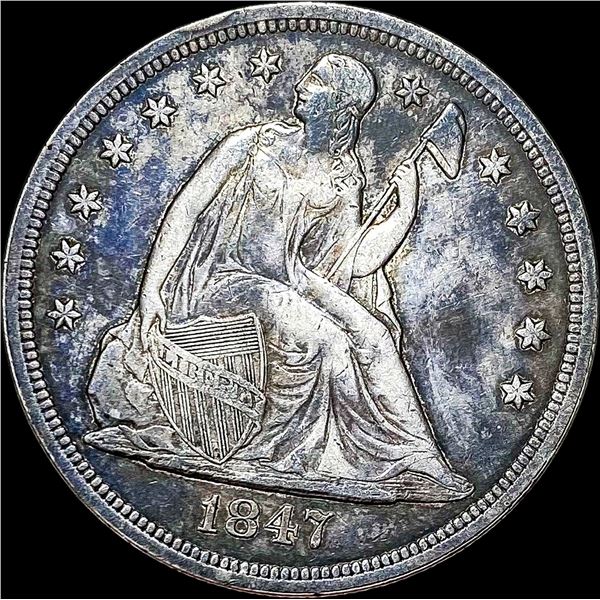 1847 Seated Liberty Dollar NEARLY UNCIRCULATED
