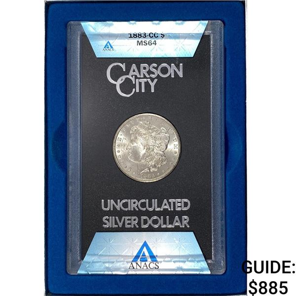 1883-CC U.S. Mint Silver Morgan Dollar ANACS MS64