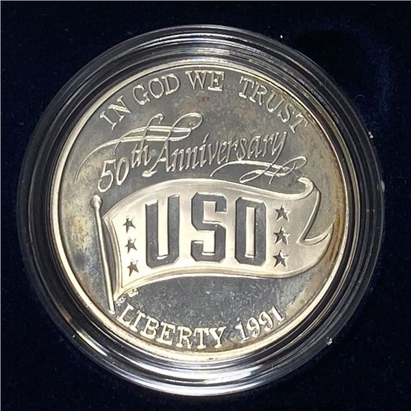 1991 United States USO SIlver Dollar Proof