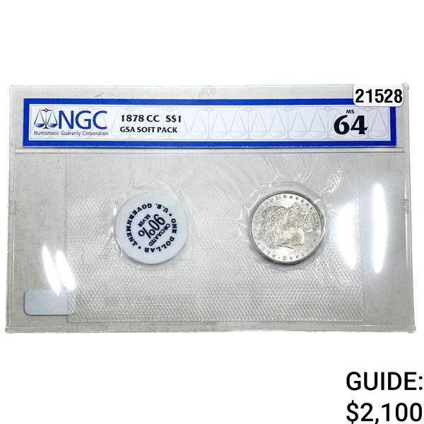 1878-CC Morgan Silver Dollar NGC MS64 GSA