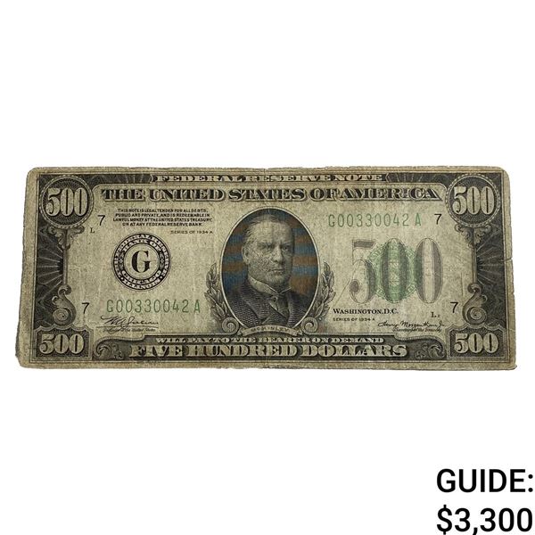1934-A $500 Federal Reserve Note
