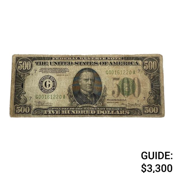 1934 $500 Federal Reserve Note
