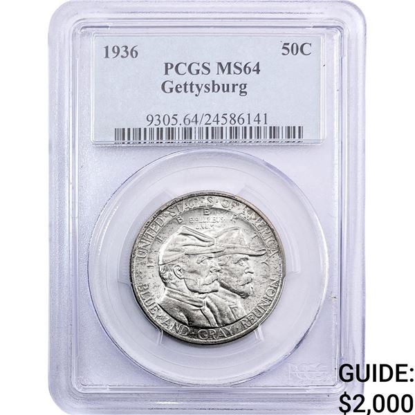 1936 Gettysburg Half Dollar PCGS MS64