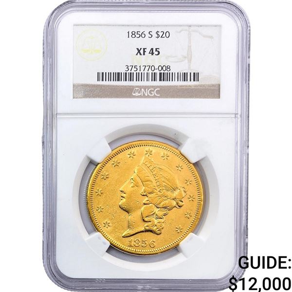 1856-S $20 Gold Double Eagle NGC XF45