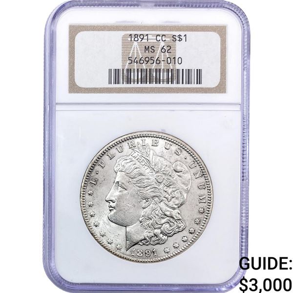 1891-CC Morgan Silver Dollar NGC MS62