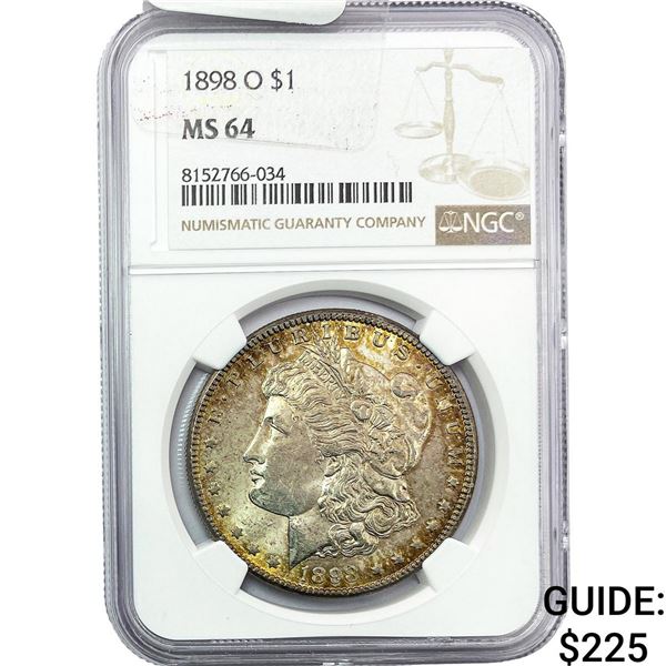 1898-O Morgan Silver Dollar NGC MS64