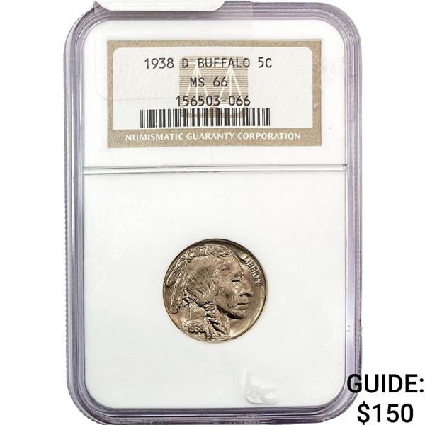 1938-D Buffalo Nickel NGC MS66
