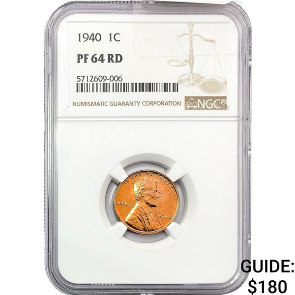 1940 Wheat Cent NGC PF64 RD