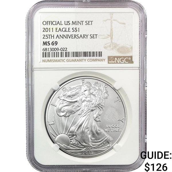 2011 Silver Eagle NGC MS69