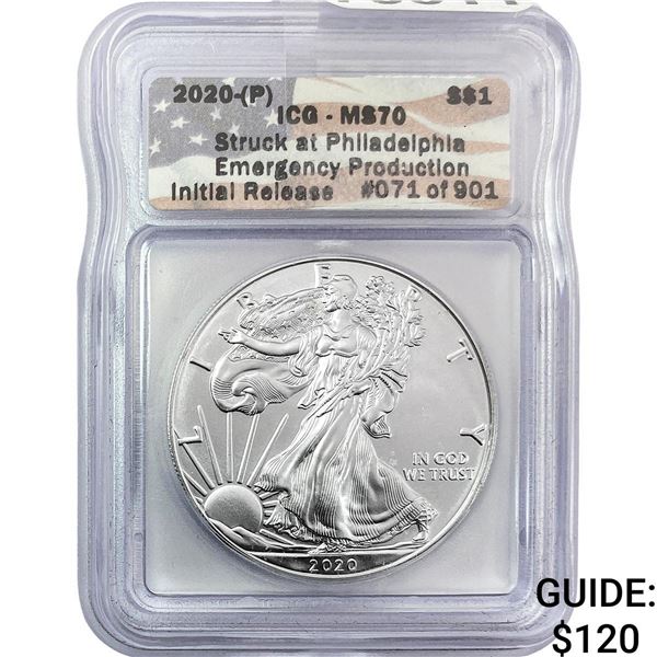 2020-P Silver Eagle ICG MS70