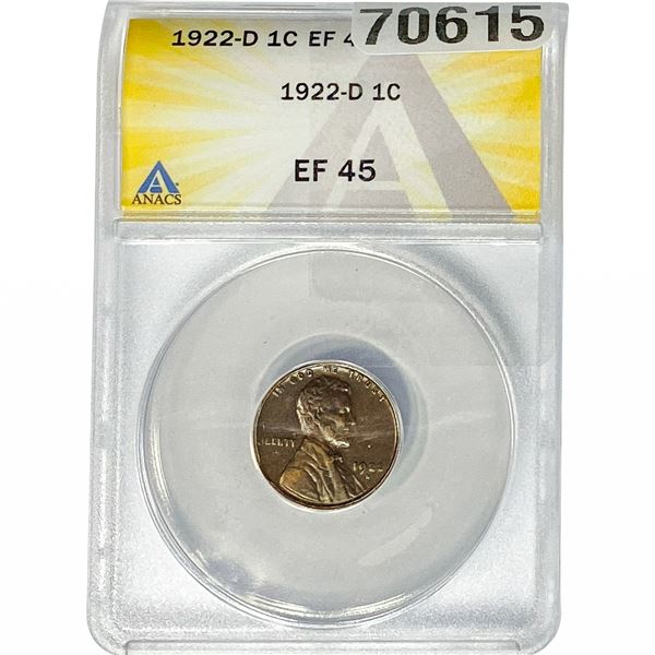 1922-D Wheat Cent ANACS EF45