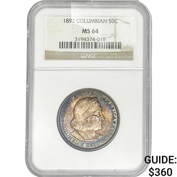 1892 Columbian Expo Half Dollar NGC MS64