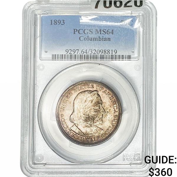 1893 Columbian Expo Half Dollar PCGS MS64