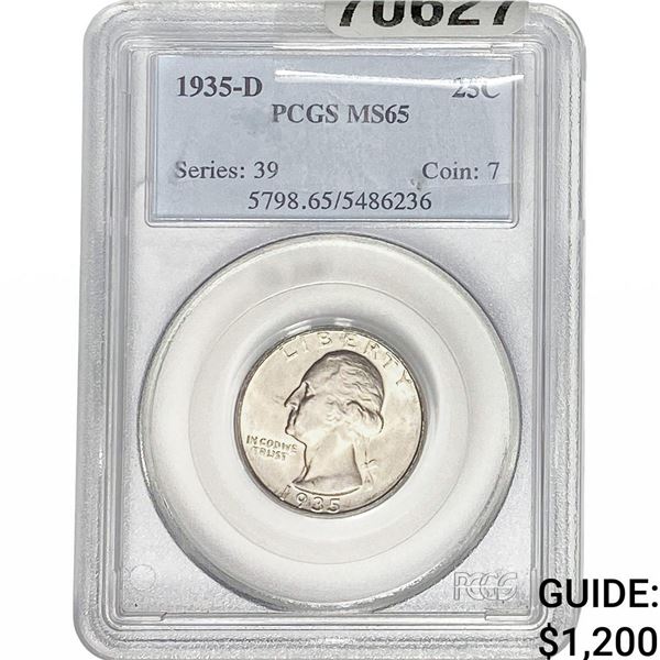 1935-D Washington Silver Quarter PCGS MS65