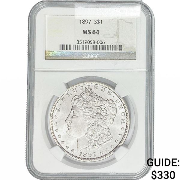 1897 Morgan Silver Dollar NGC MS64