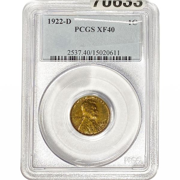 1922-D Wheat Cent PCGS XF40