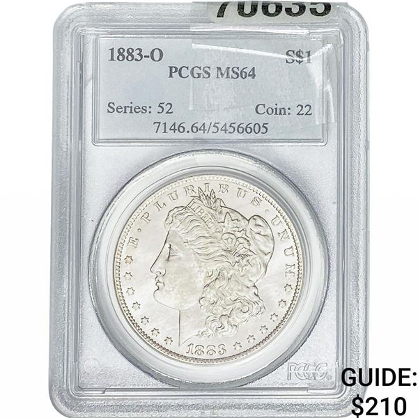 1883-O Morgan Silver Dollar PCGS MS64