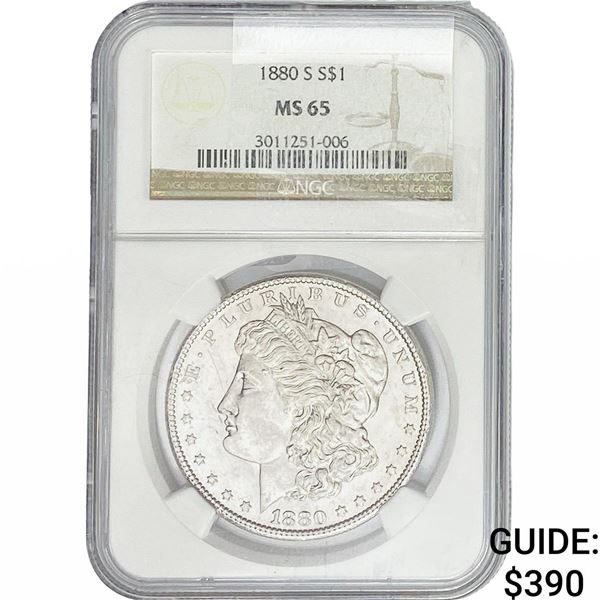 1880-S Morgan Silver Dollar NGC MS65