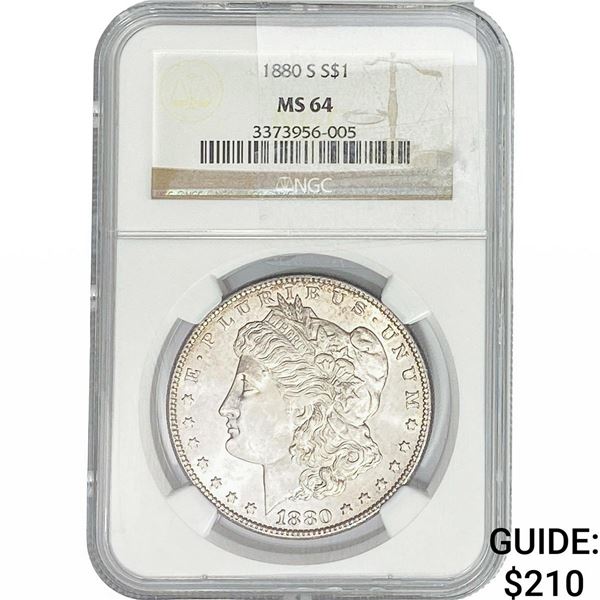 1880-S Morgan Silver Dollar NGC MS64