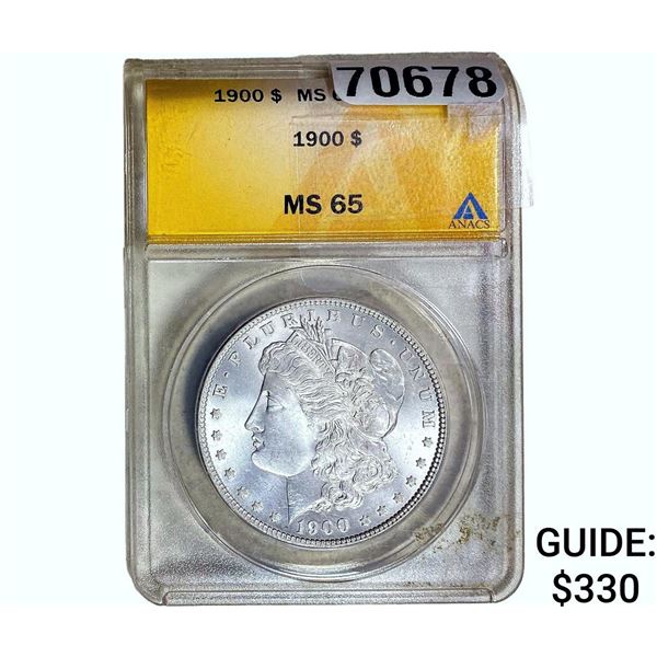 1900 Morgan Silver Dollar ANACS MS65