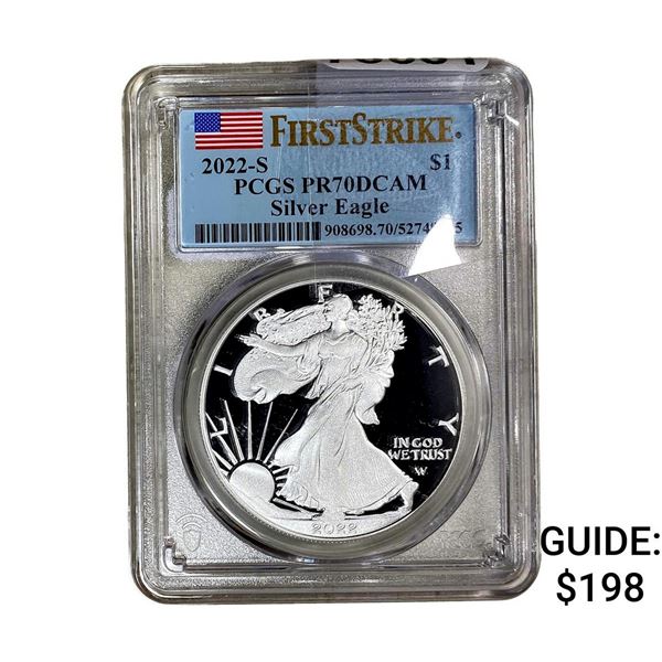 2022-S Silver Eagle PCGS PR70 DCAM