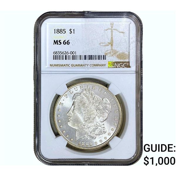 1885 Morgan Silver Dollar NGC MS66