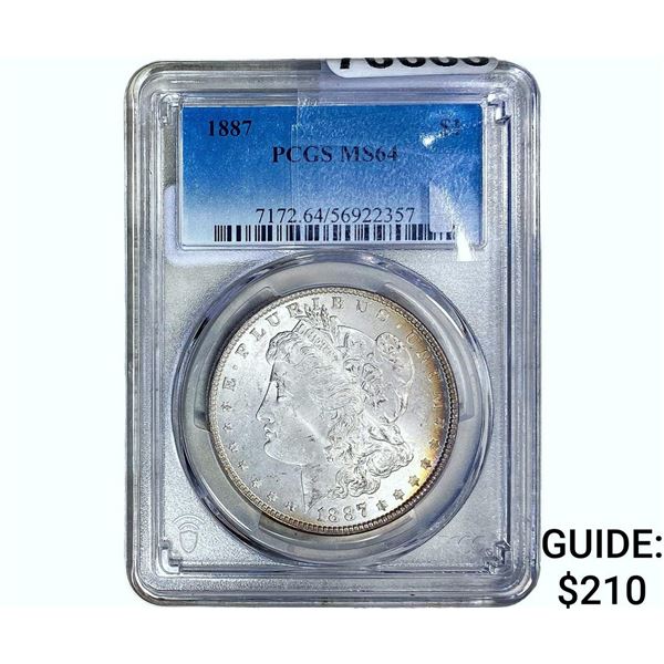 1887 Morgan Silver Dollar PCGS MS64